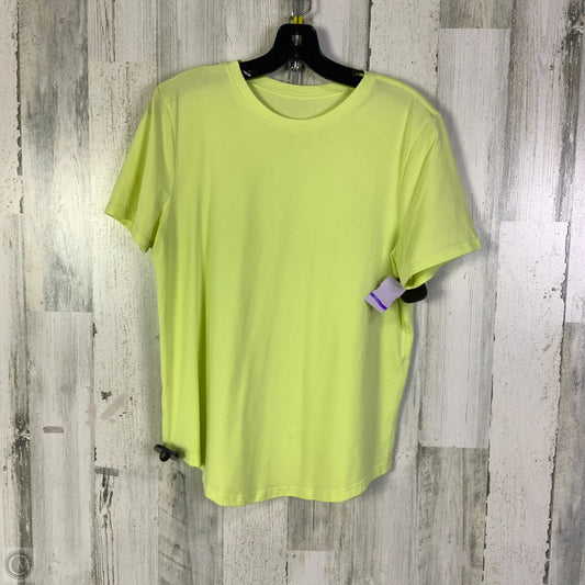 Athletic Top Short Sleeve By Lululemon In Chartreuse, Size: M