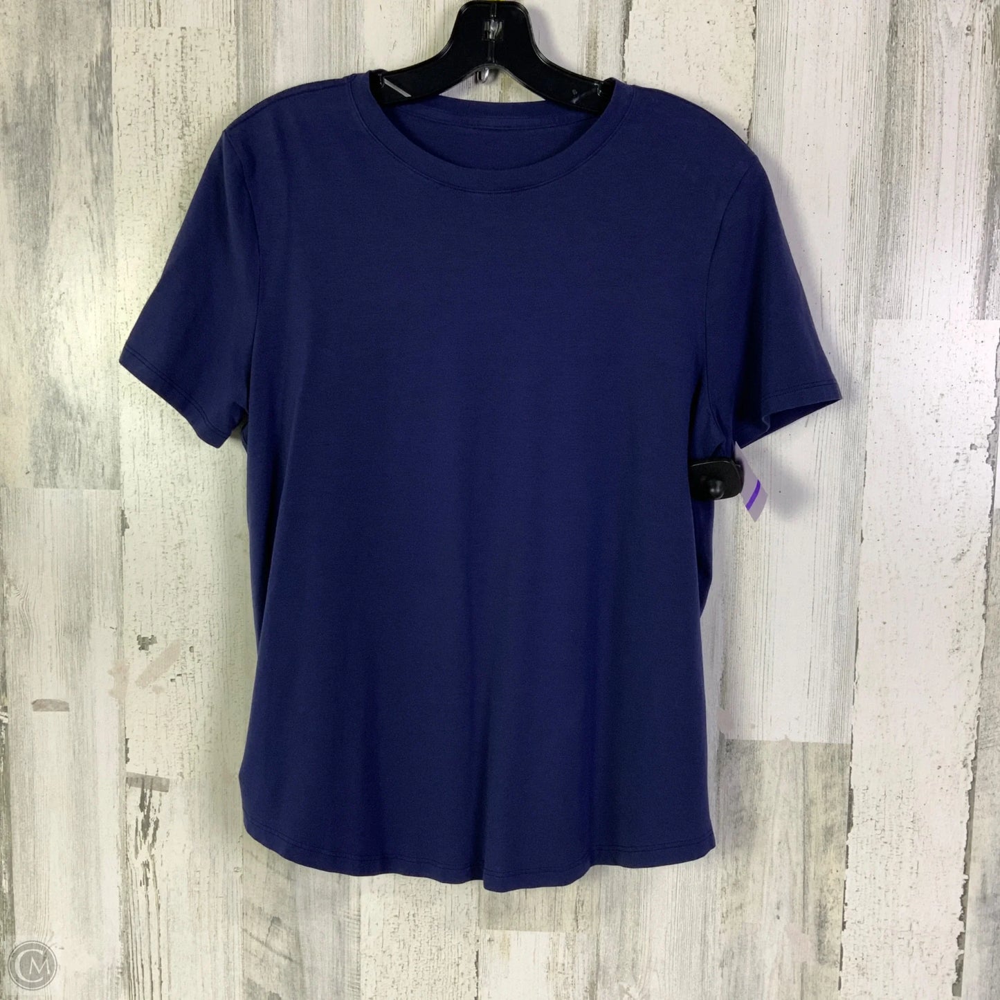 Athletic Top Short Sleeve By Lululemon In Navy, Size: M