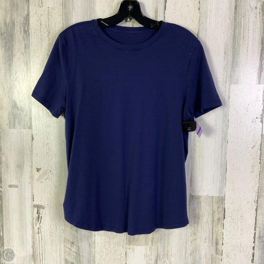 Athletic Top Short Sleeve By Lululemon In Navy, Size: M