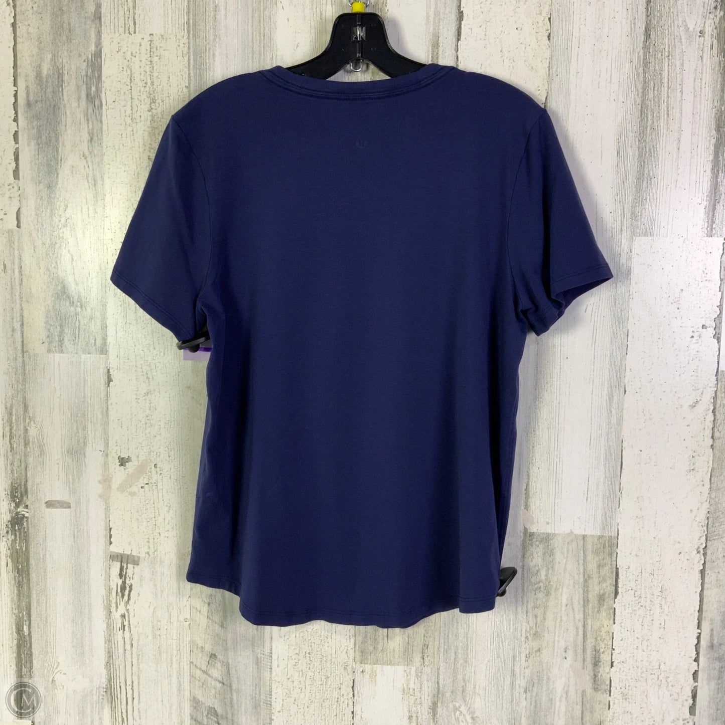 Athletic Top Short Sleeve By Lululemon In Navy, Size: M