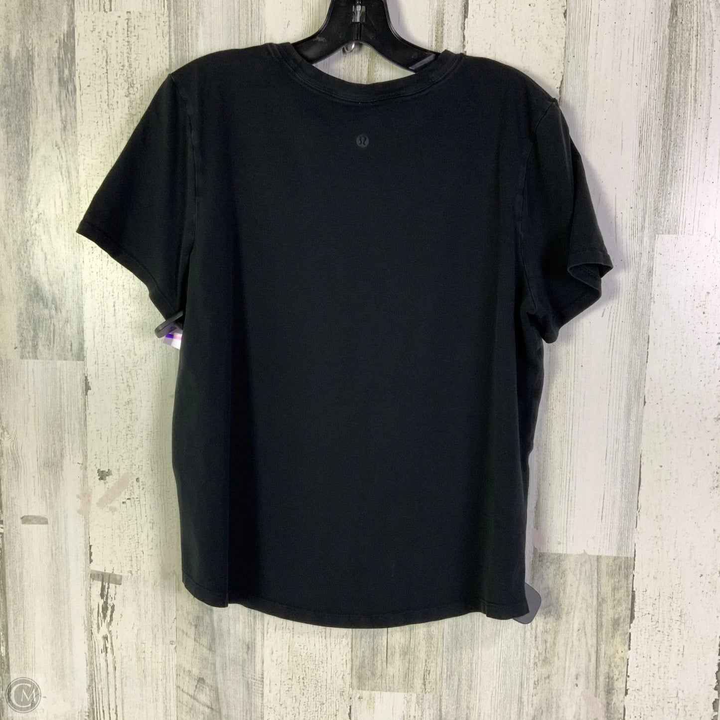 Athletic Top Short Sleeve By Lululemon In Black, Size: M