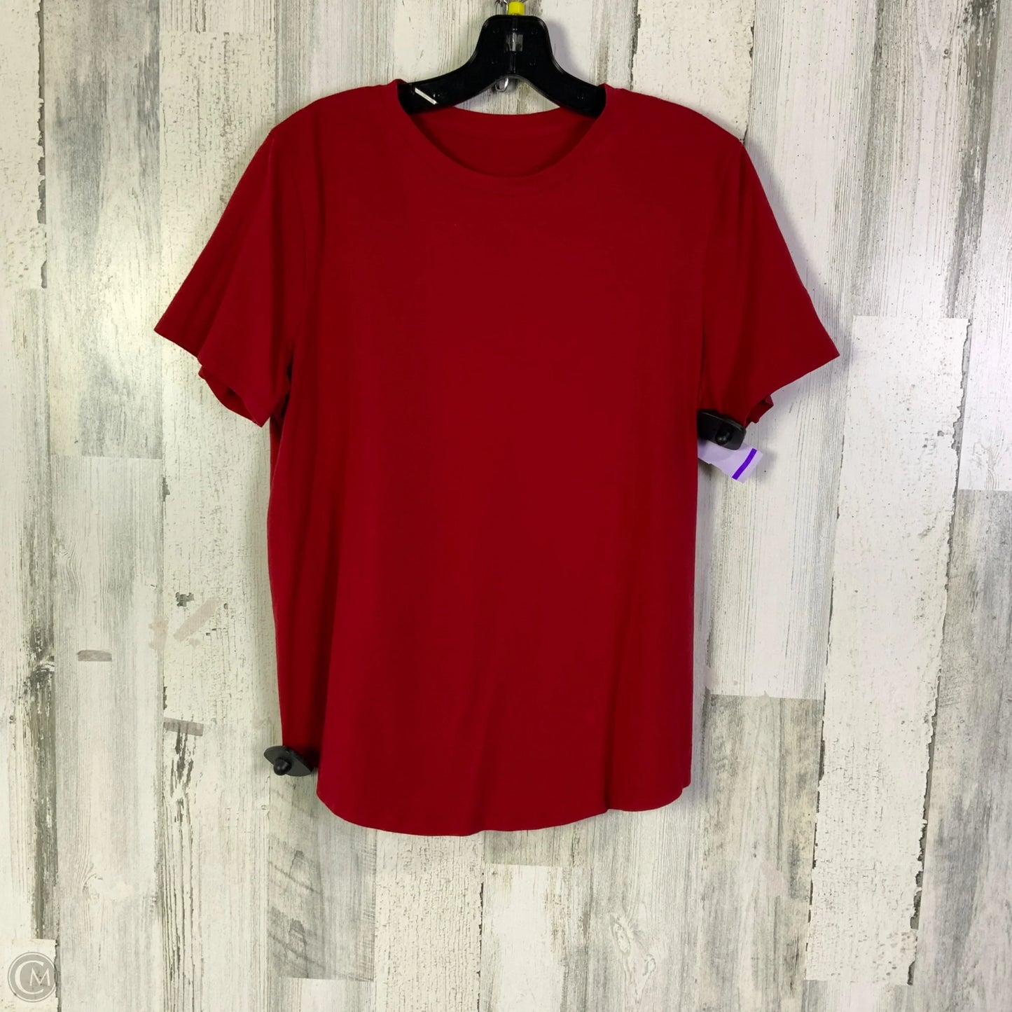 Athletic Top Short Sleeve By Lululemon In Red, Size: M