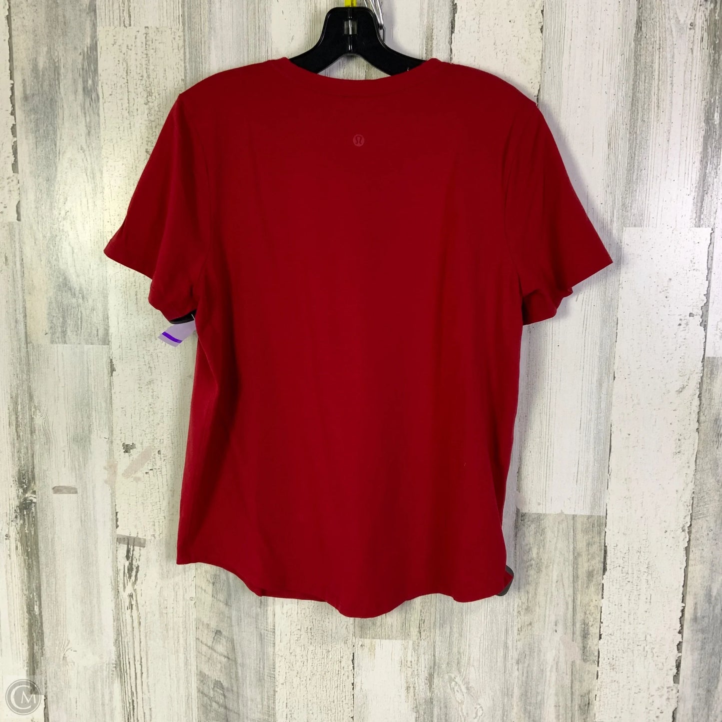 Athletic Top Short Sleeve By Lululemon In Red, Size: M