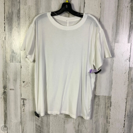 Athletic Top Short Sleeve By Lululemon In White, Size: L