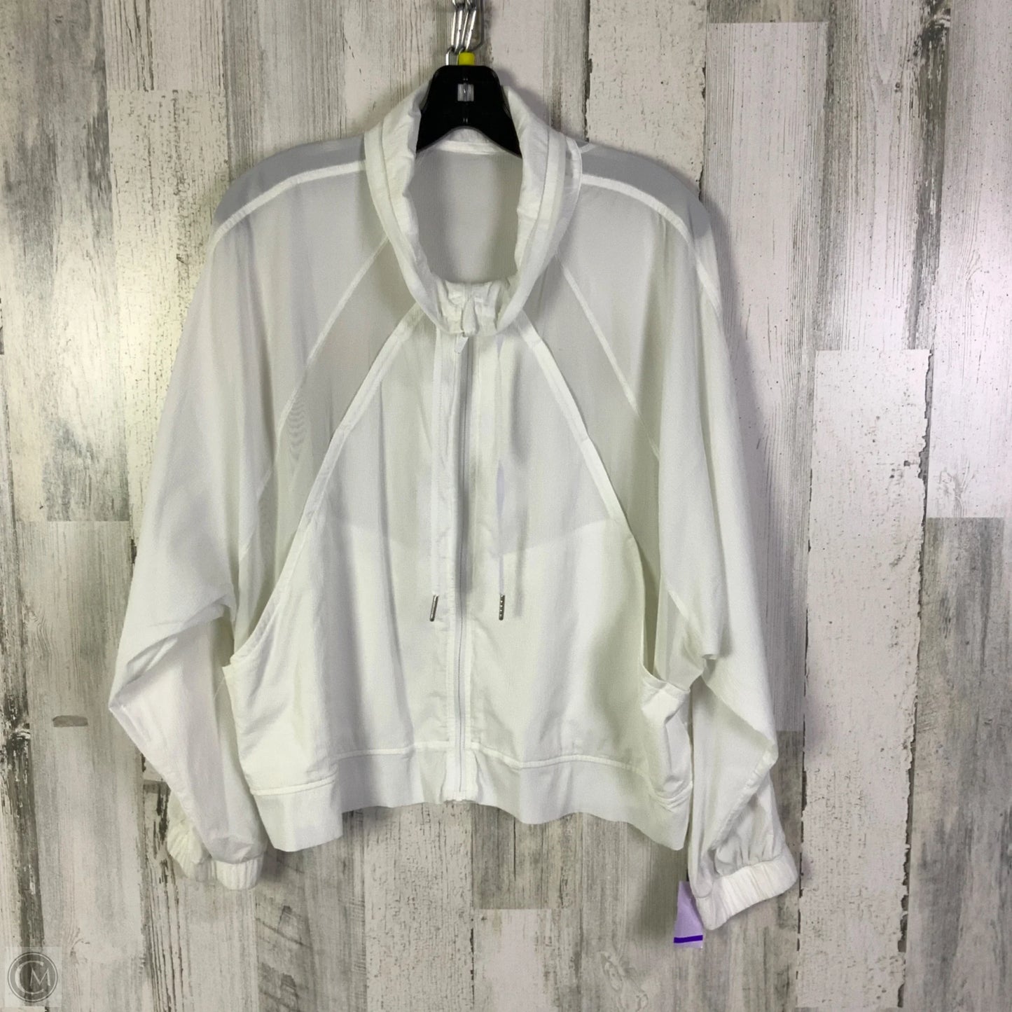 Jacket Windbreaker By Lululemon In White, Size: 10
