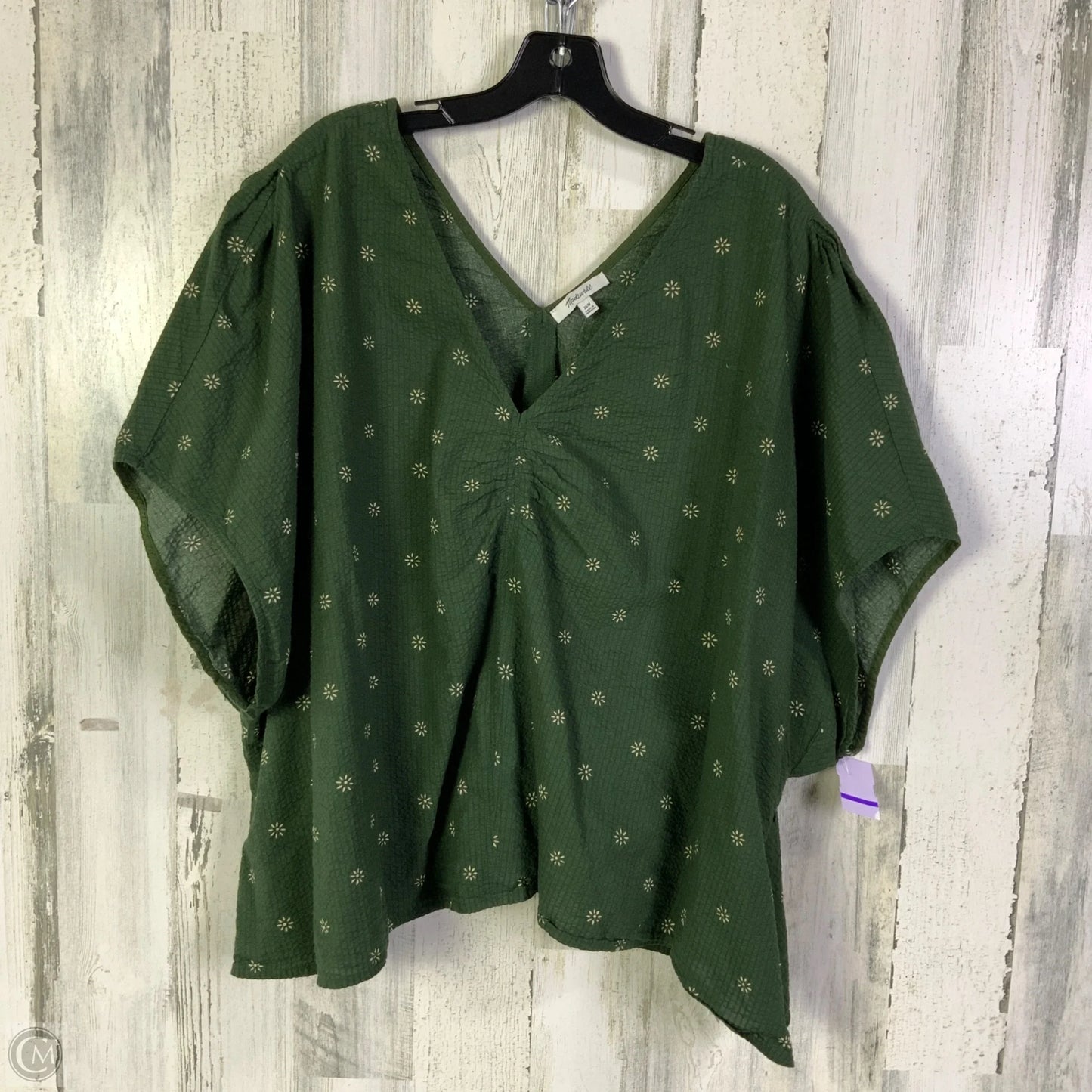Top Short Sleeve By Madewell In Green, Size: 3x