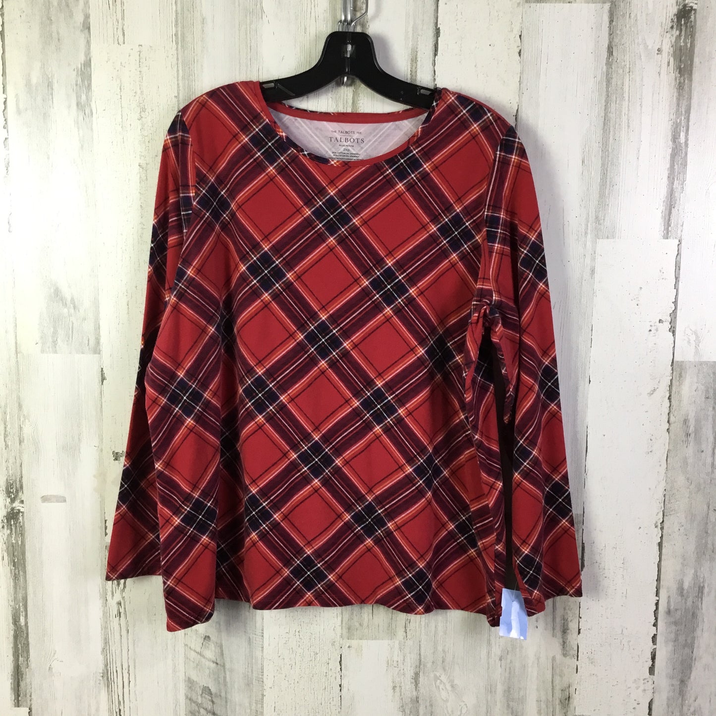 Top Long Sleeve Basic By Talbots In Red, Size: 2x