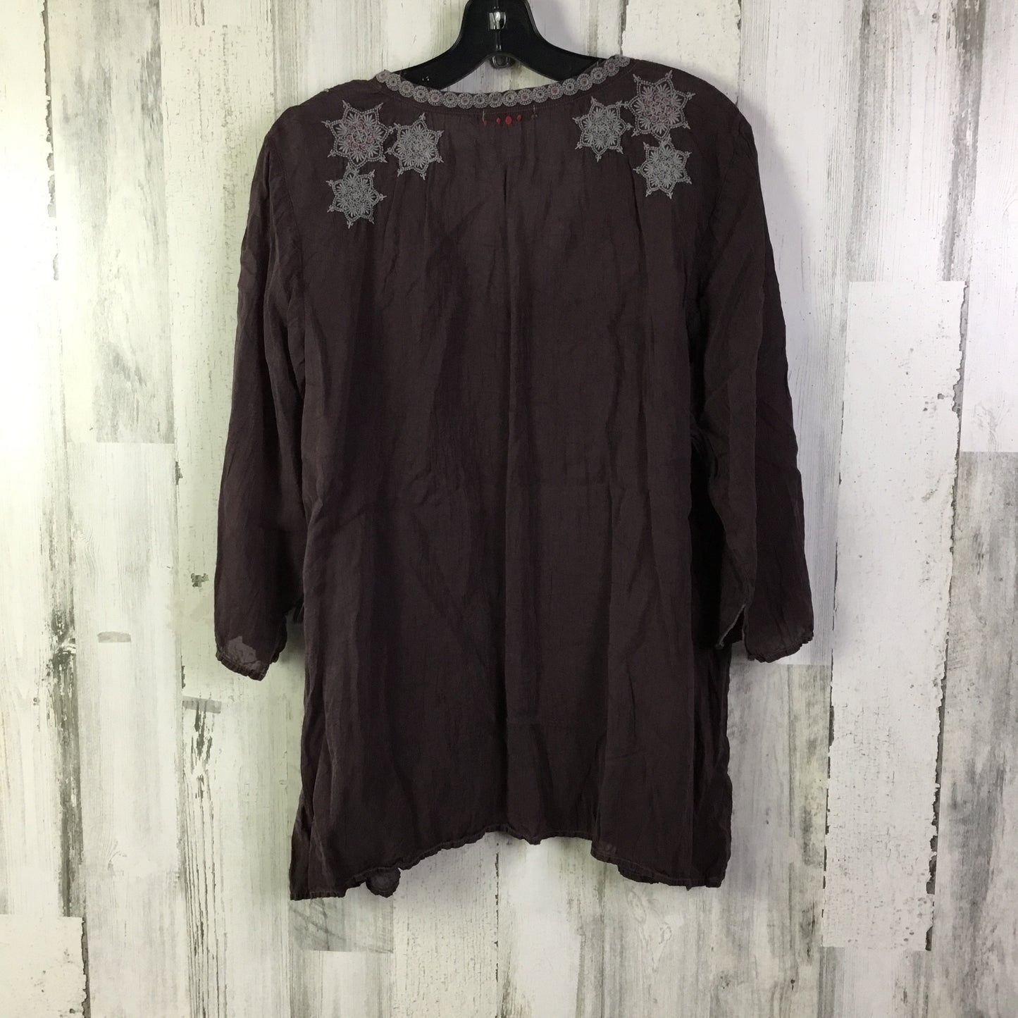 Blouse 3/4 Sleeve By Johnny Was In Purple, Size: Xl