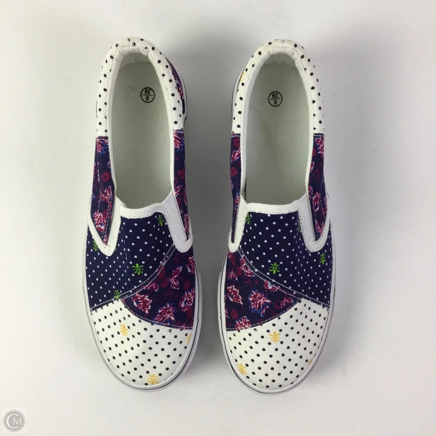 Shoes Flats By Clothes Mentor In Blue & White, Size: 8