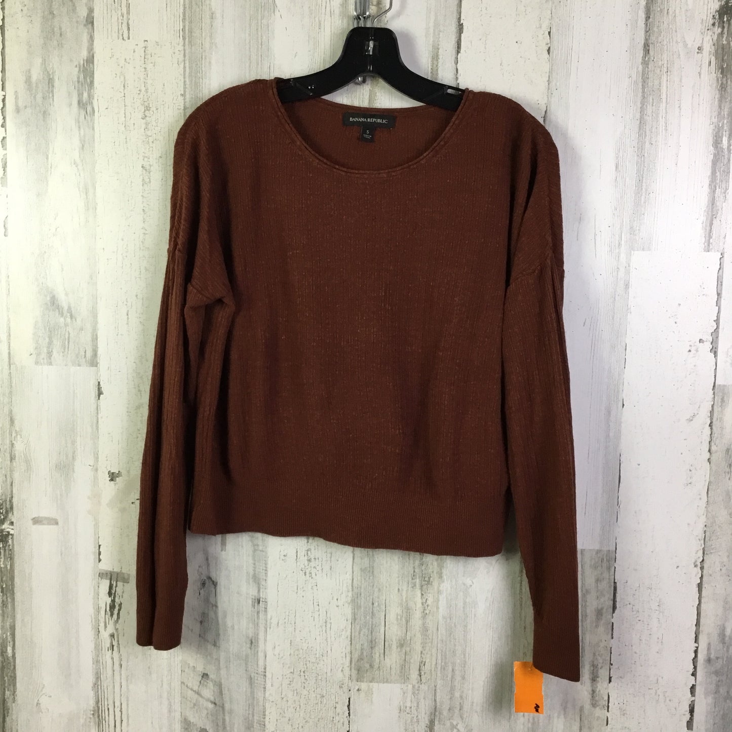 Top Long Sleeve By Banana Republic In Orange, Size: S