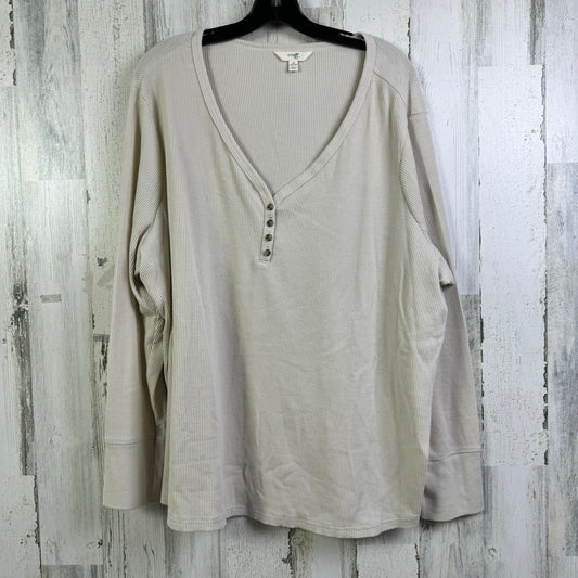 Top Long Sleeve Basic By Terra & Sky In Cream, Size: 4x