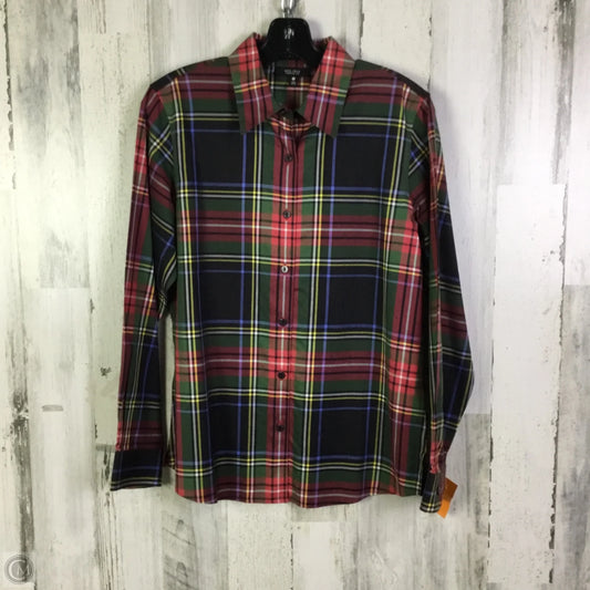 Top Long Sleeve By Foxcroft In Green & Red, Size: S