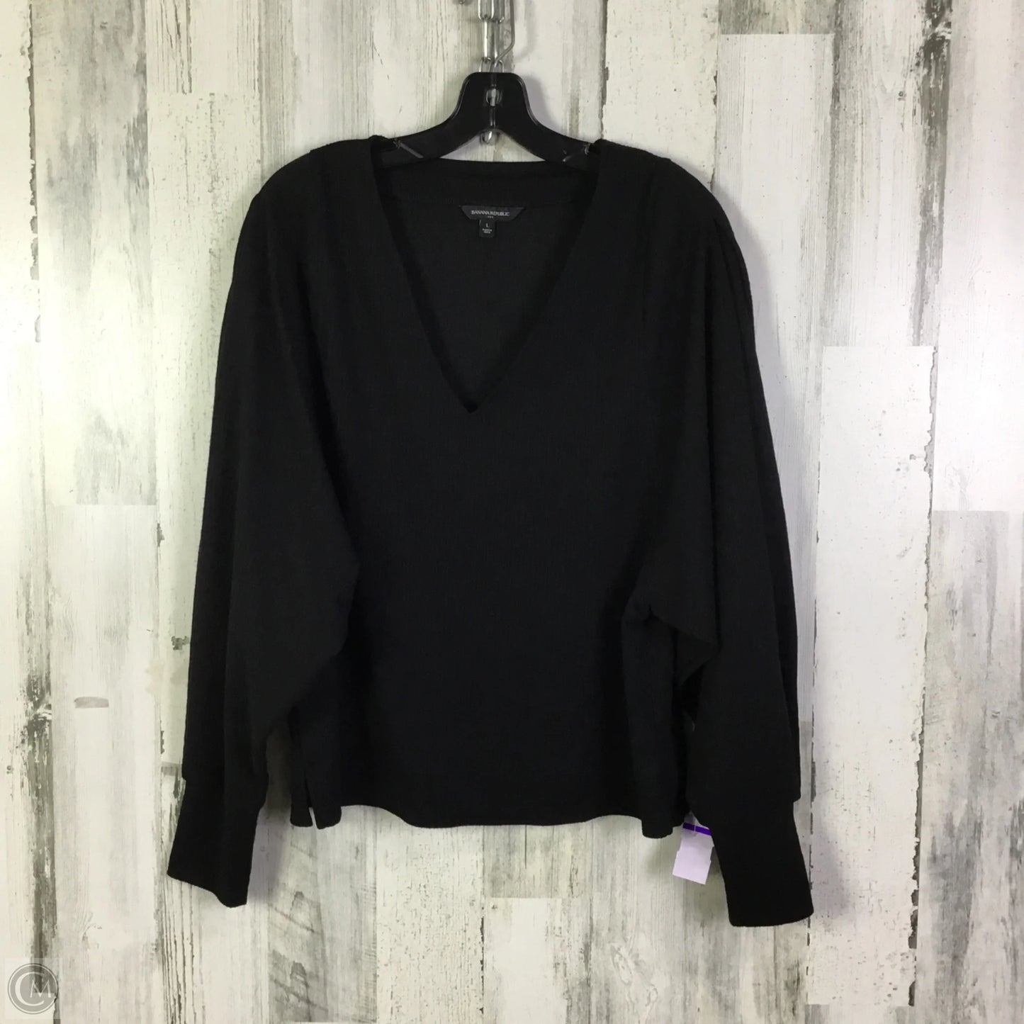 Top Long Sleeve By Banana Republic In Black, Size: L