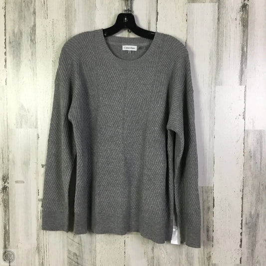 Sweater By Calvin Klein In Grey, Size: L