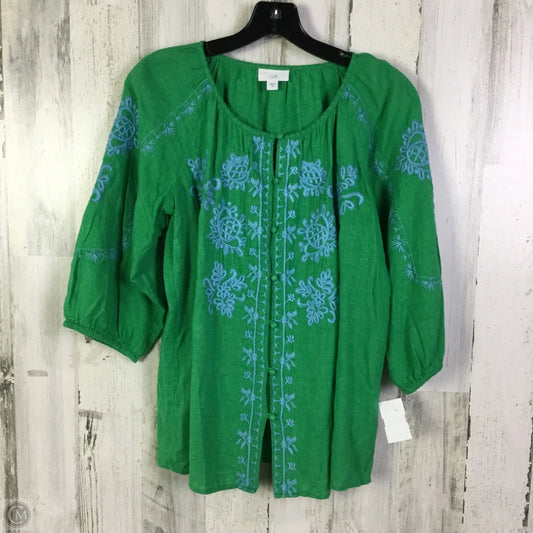 Top 3/4 Sleeve By J. Jill In Green, Size: Xs