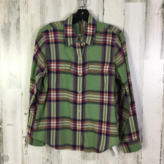 Top Long Sleeve By Chaps In Green & Purple, Size: Lp