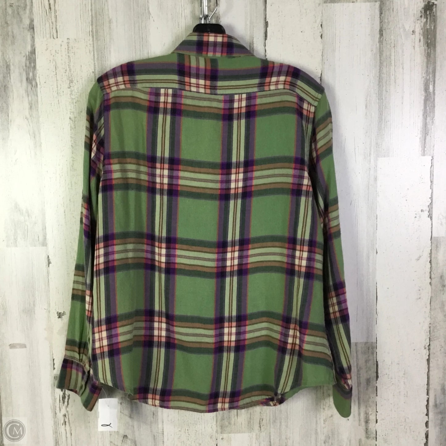 Top Long Sleeve By Chaps In Green & Purple, Size: Lp