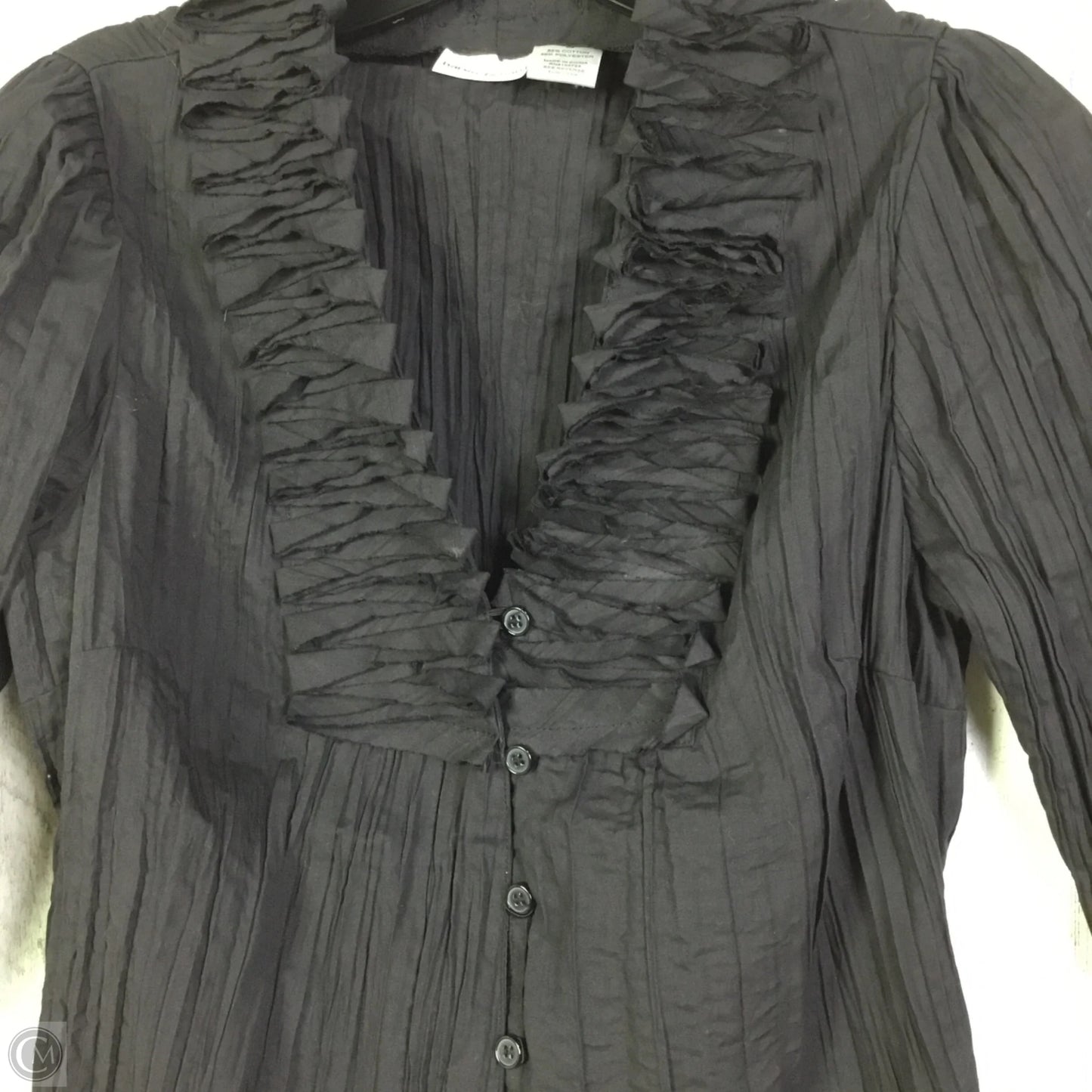 Blouse Long Sleeve By Harve Bernard In Black, Size: S