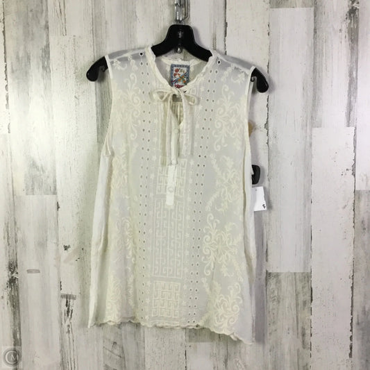 Top Sleeveless By Johnny Was In White, Size: S