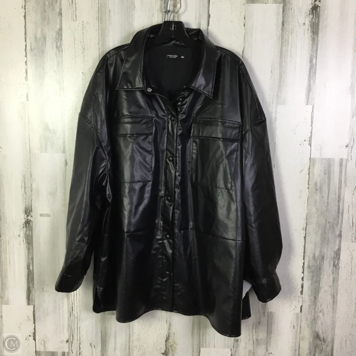 Jacket Shirt By Shein In Black, Size: 4x