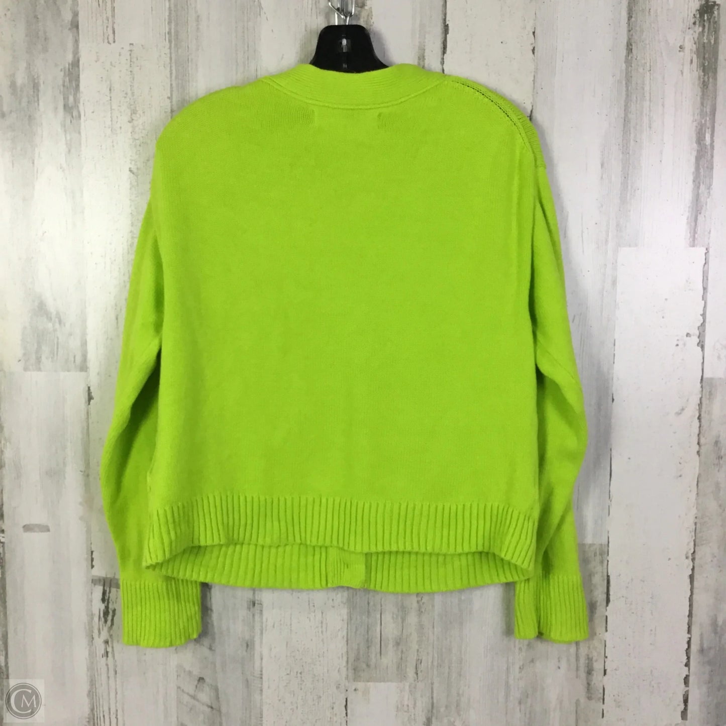 Sweater Cardigan By Amazon Essentials In Chartreuse, Size: M