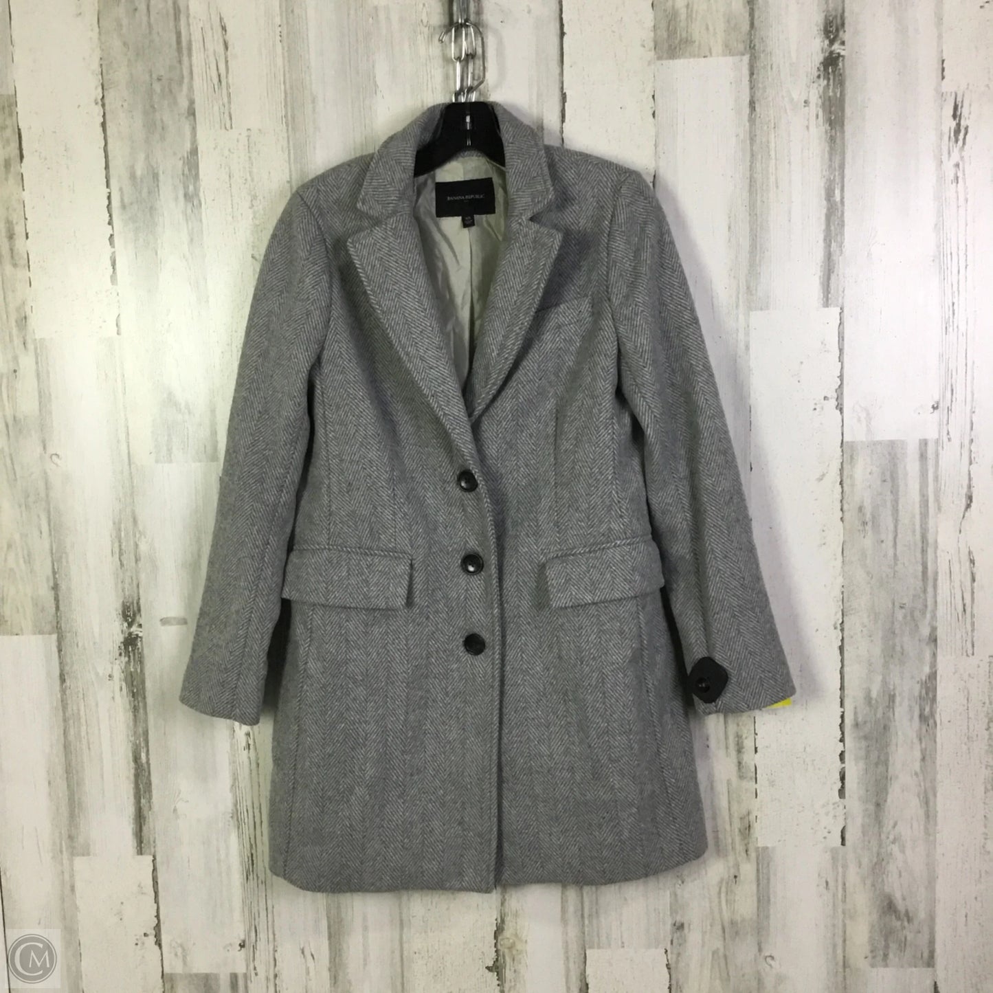 Coat Peacoat By Banana Republic In Grey, Size: Xs