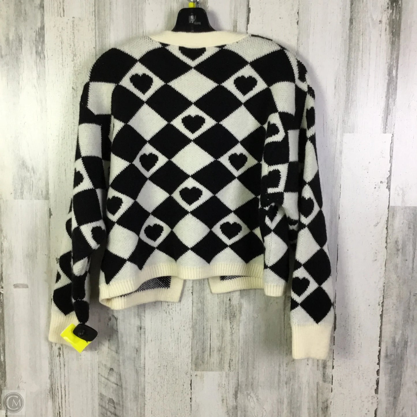 Sweater Cardigan By Maeve In Black & White, Size: Osfm