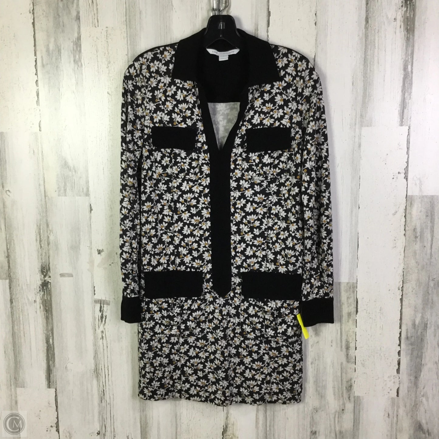 Tunic Designer By Diane Von Furstenberg In Black & White, Size: Xs