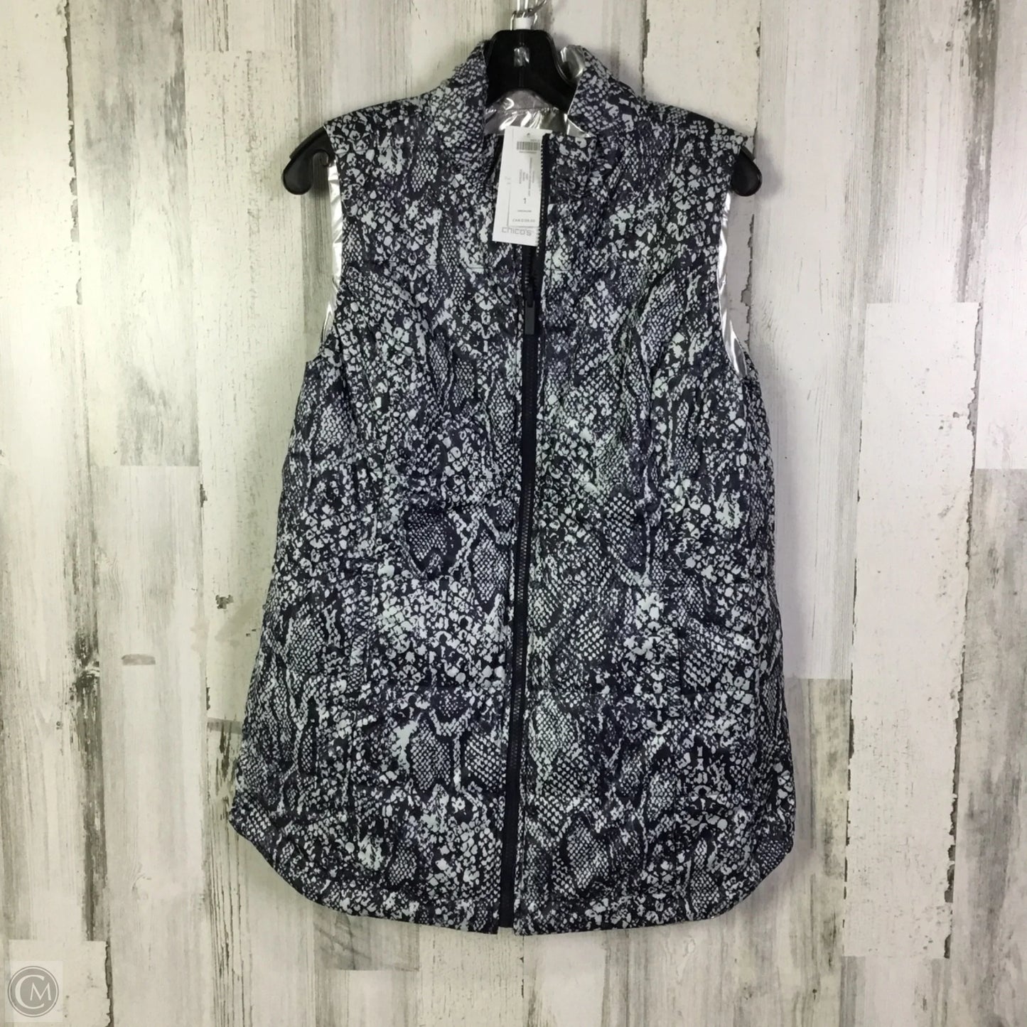 Vest Puffer & Quilted By Chicos In Silver, Size: M