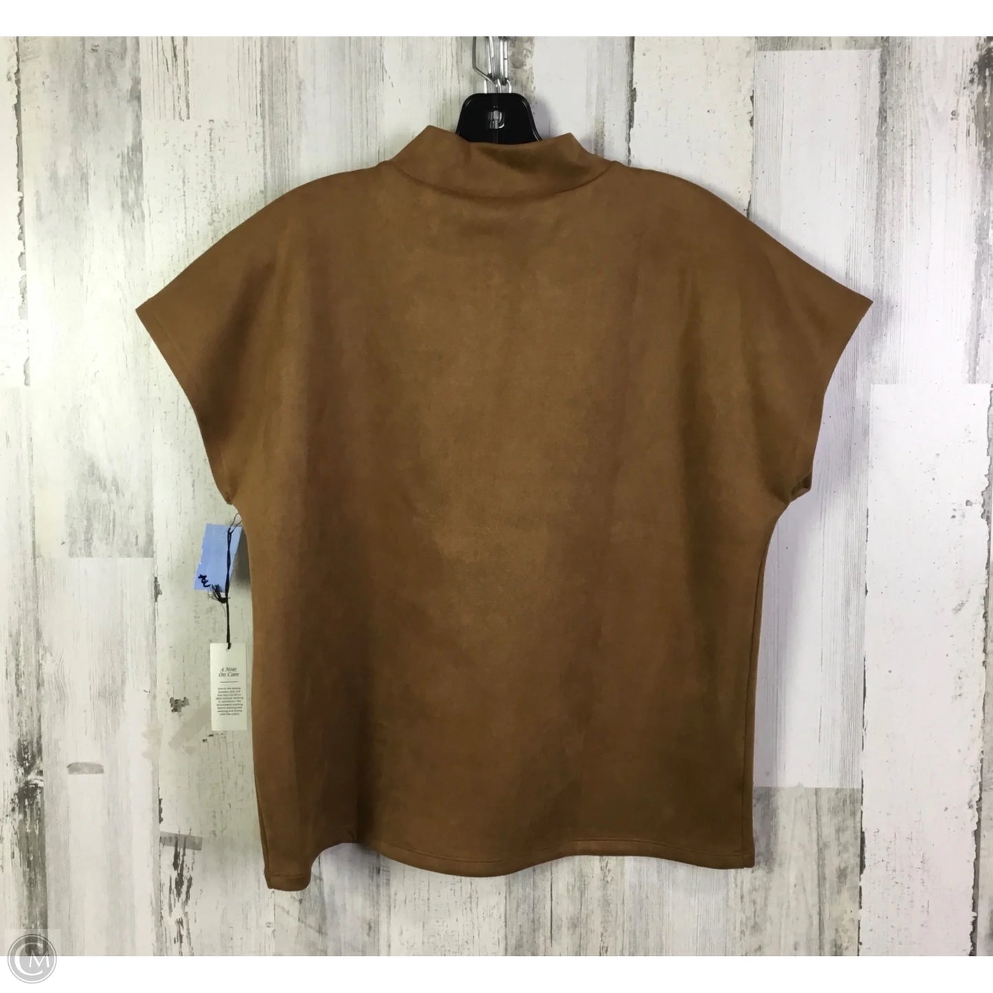 Blouse Short Sleeve By Ann Taylor In Brown, Size: S