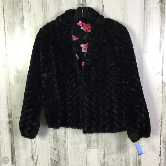Jacket Faux Fur & Sherpa By Betsey Johnson In Black, Size: S