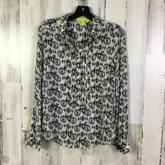 Blouse Long Sleeve By Maeve In Black & White, Size: S