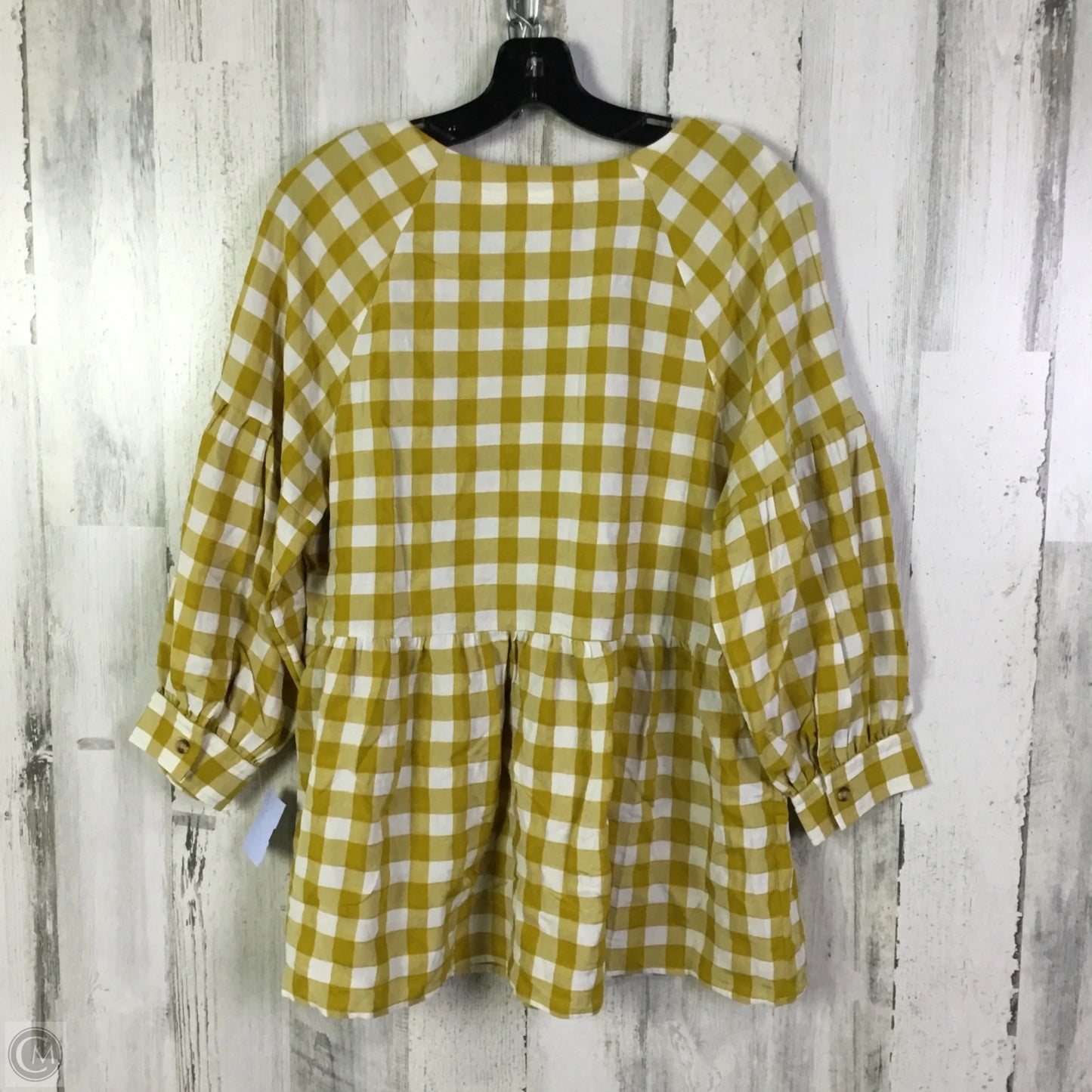 Top 3/4 Sleeve By Maeve In White & Yellow, Size: Xs