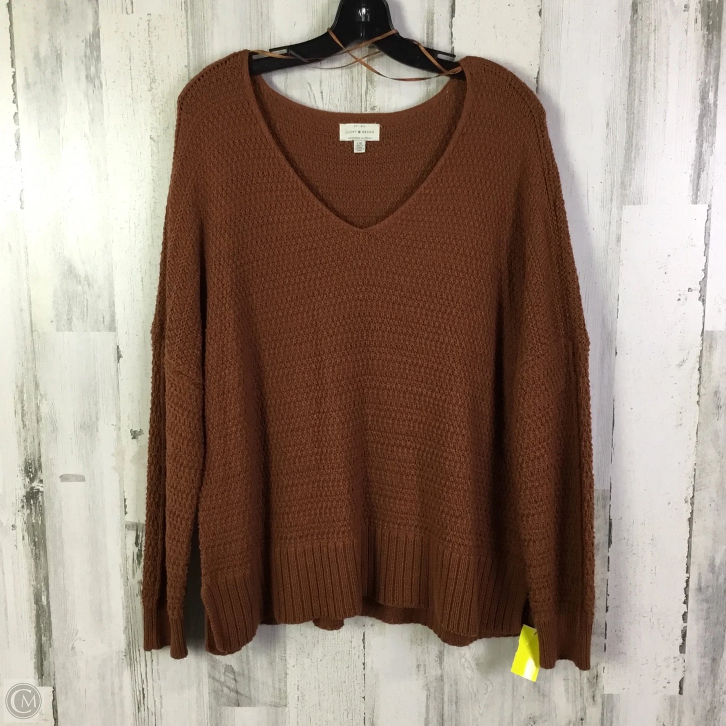 Sweater By Lucky Brand In Orange, Size: L