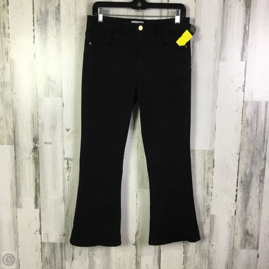Jeans Flared By Frame In Black Denim, Size: 10