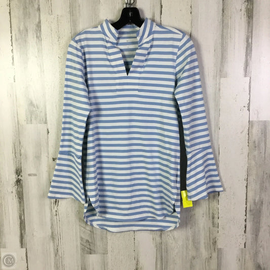 Athletic Top Long Sleeve Collar By Clothes Mentor In Blue & White, Size: Xs