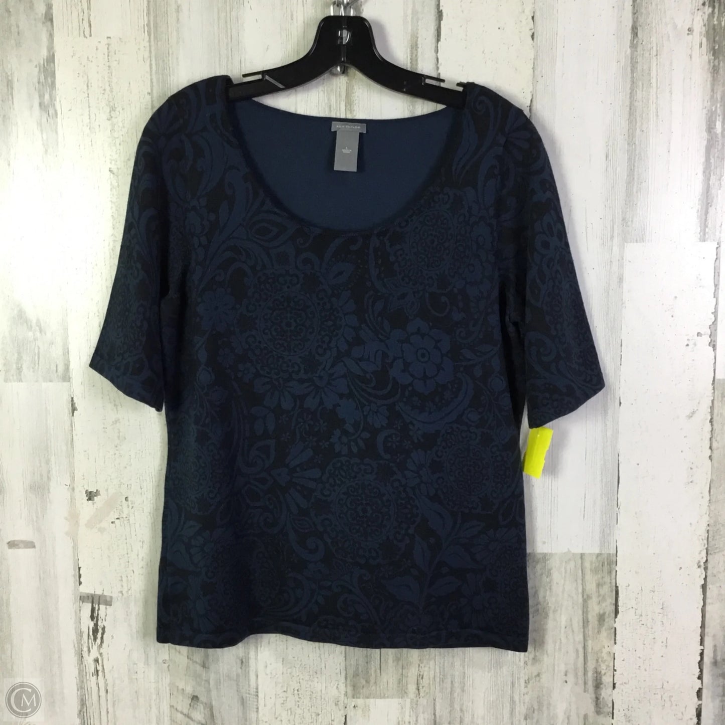 Sweater Short Sleeve By Ann Taylor In Blue, Size: L