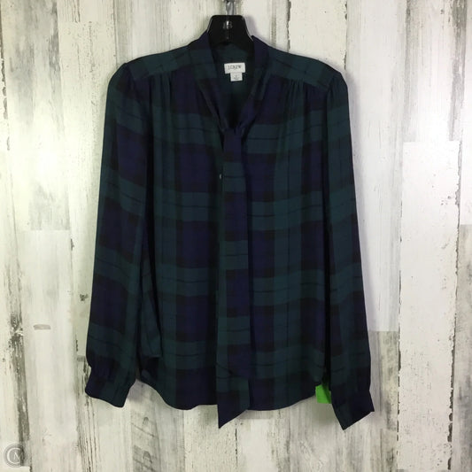 Blouse Long Sleeve By J. Crew In Blue & Green, Size: S