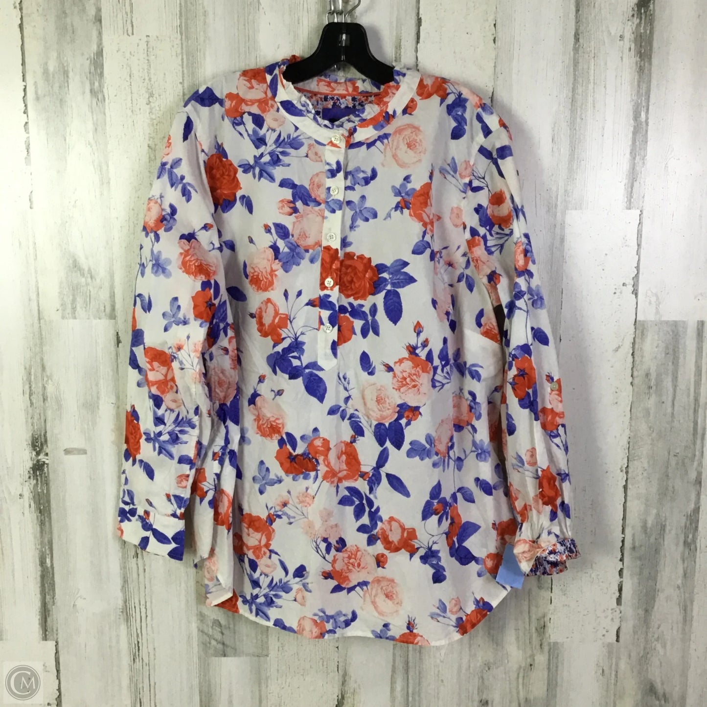 Top Long Sleeve By Talbots In Blue, Size: 2x