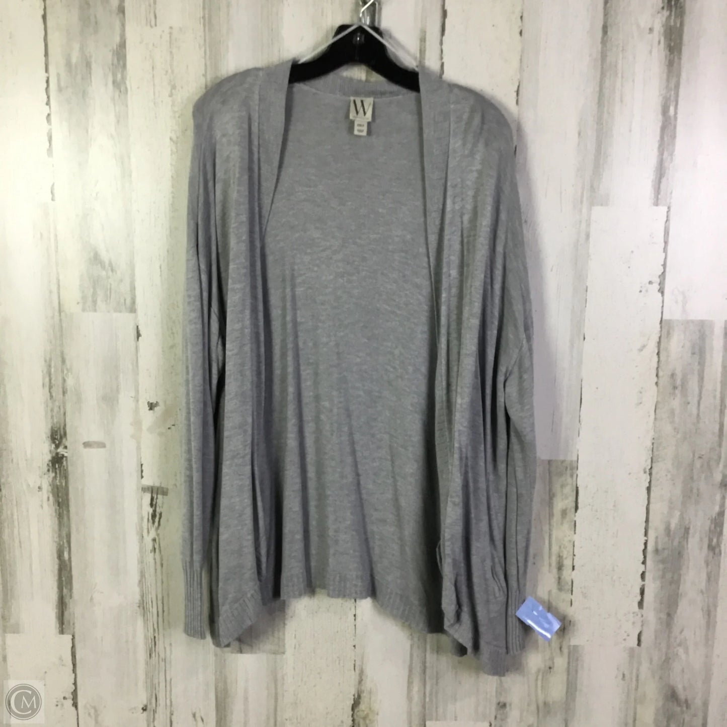 Sweater Cardigan By Worthington In Grey, Size: Xxl