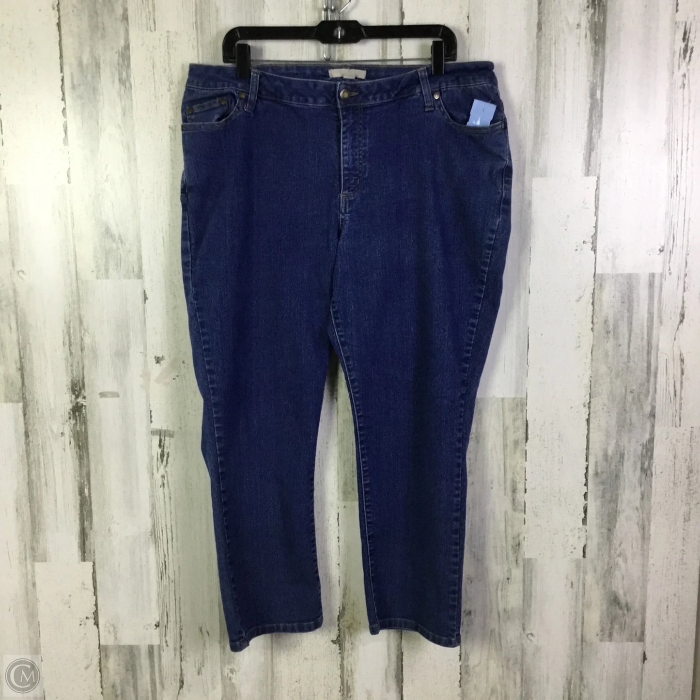 Jeans Straight By Woman Within In Blue Denim, Size: 16
