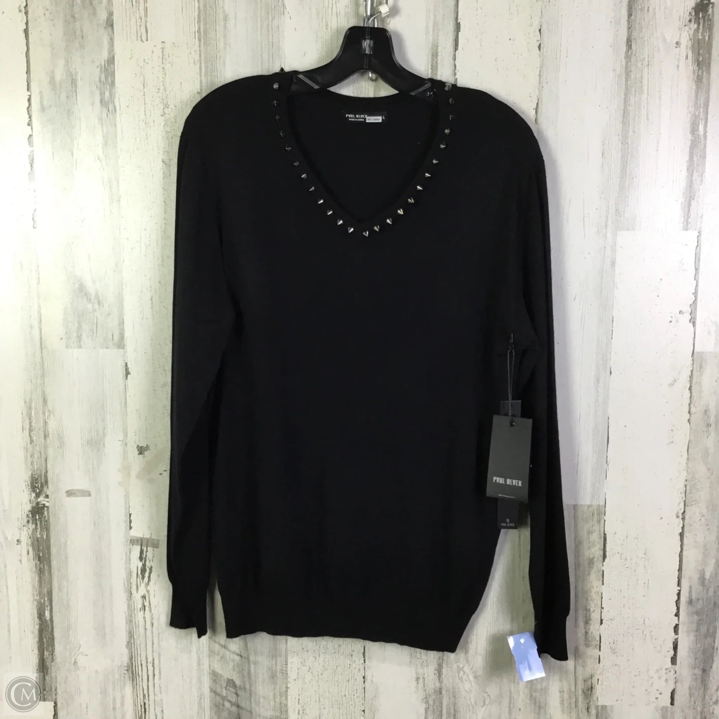 Sweater By Clothes Mentor In Black, Size: L