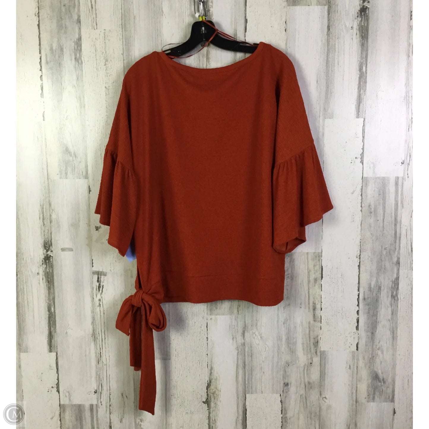 Top 3/4 Sleeve By Michael By Michael Kors In Orange, Size: 1x