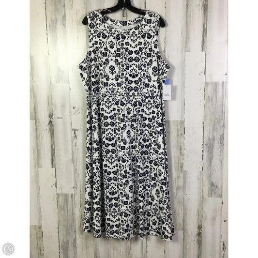 Dress Casual Maxi By Croft And Barrow In Blue & White, Size: 1x