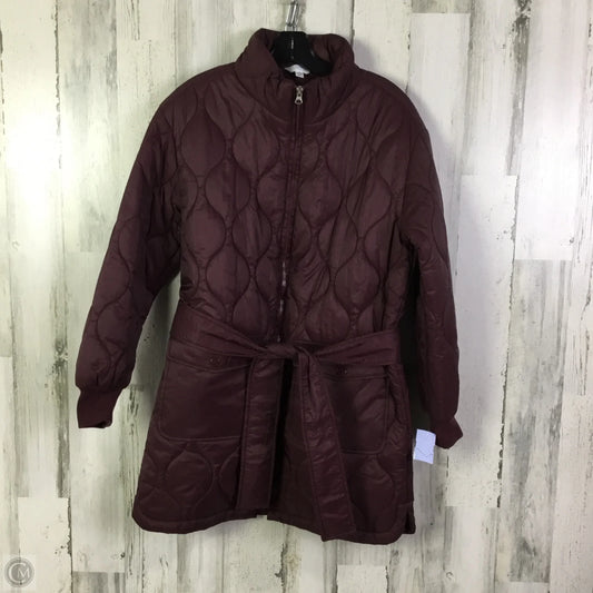 Coat Puffer & Quilted By Time And Tru In Maroon, Size: M