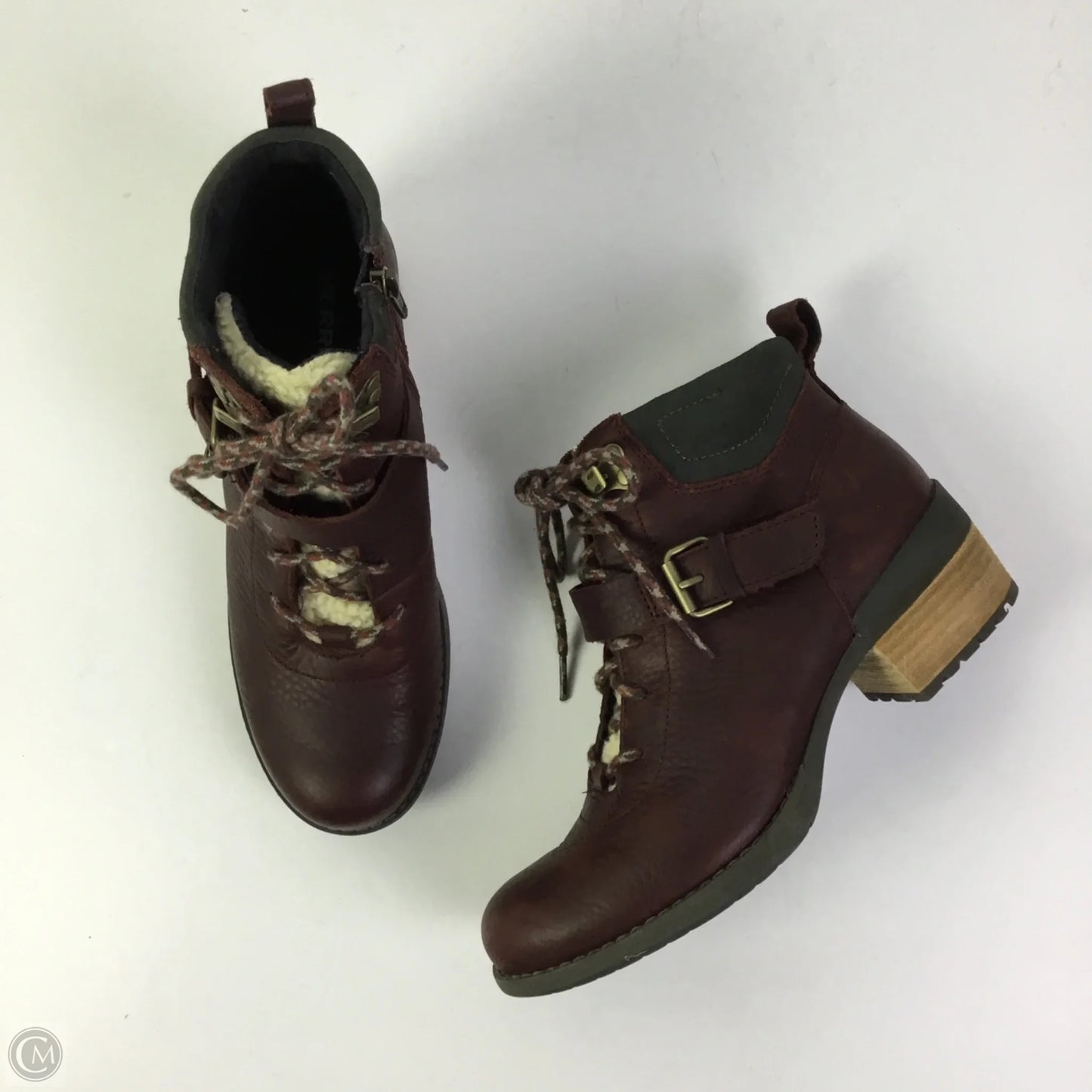 Boots Ankle Flats By Merrell In Maroon, Size: 7.5