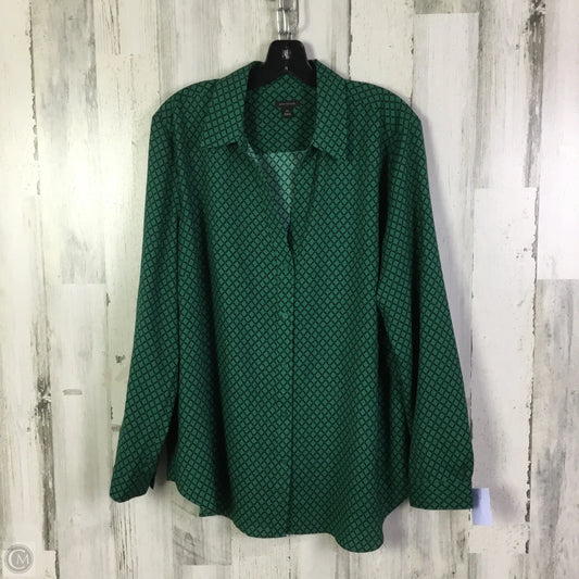 Top Long Sleeve By Ann Taylor In Green, Size: Xxl