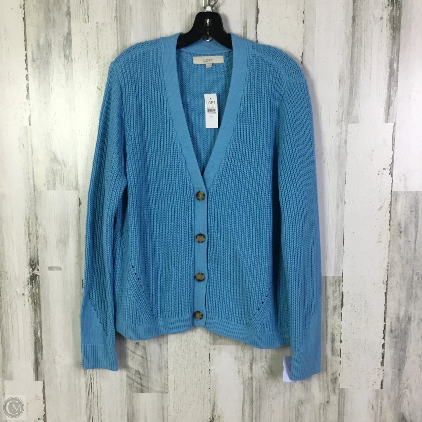 Sweater Cardigan By Loft In Blue, Size: Xxl