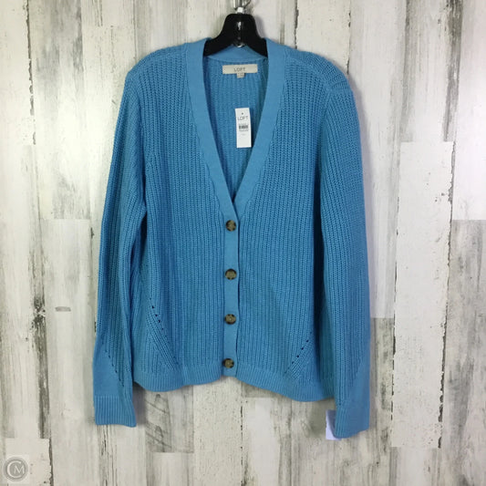 Sweater Cardigan By Loft In Blue, Size: Xxl