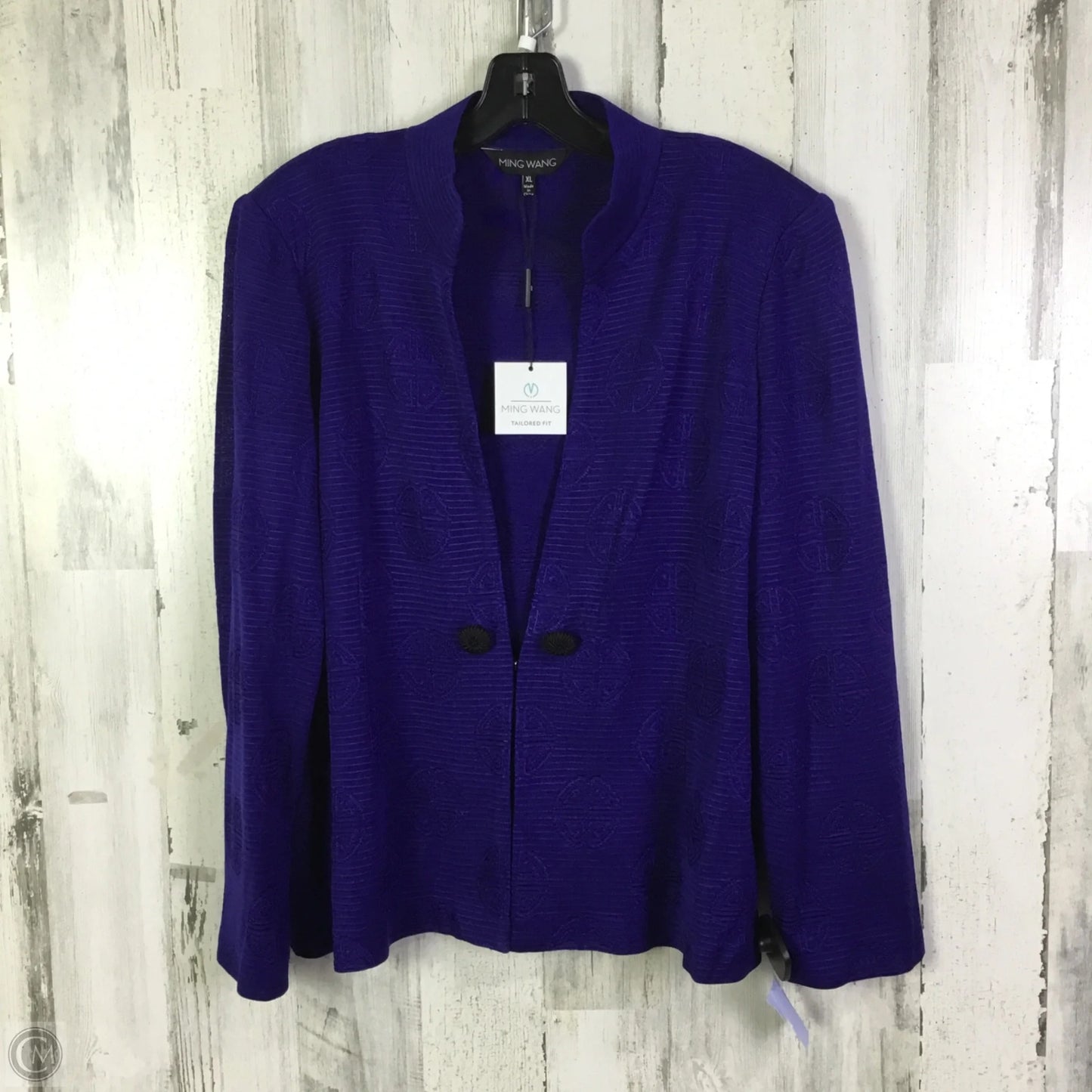 Cardigan By Ming Wang In Blue, Size: Xl